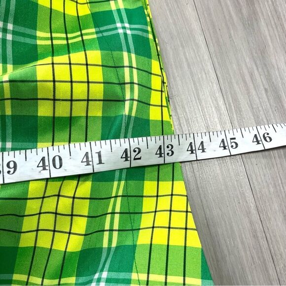 Christopher John Rogers Dress Women’s 6 Green Plaid Smocked Fit & Flare NWT - Picture 8 of 8